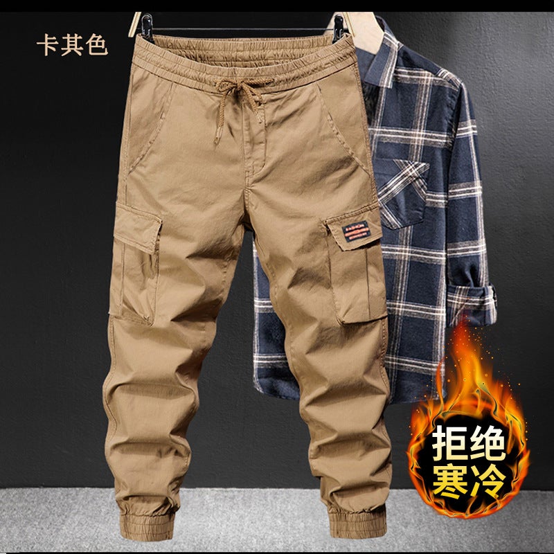 23 autumn and winter New fleece-lined warm fashion all-match popular men's ankle-tied wear-resistant casual sweatpants wide - Image 5
