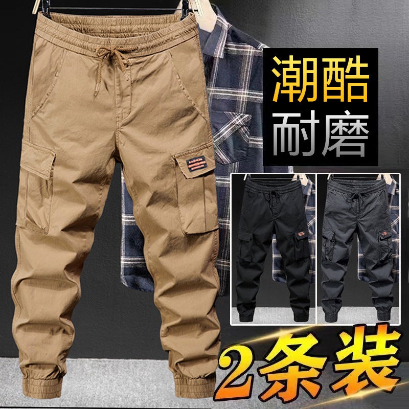 23 autumn and winter New fleece-lined warm fashion all-match popular men's ankle-tied wear-resistant casual sweatpants wide - Image 2