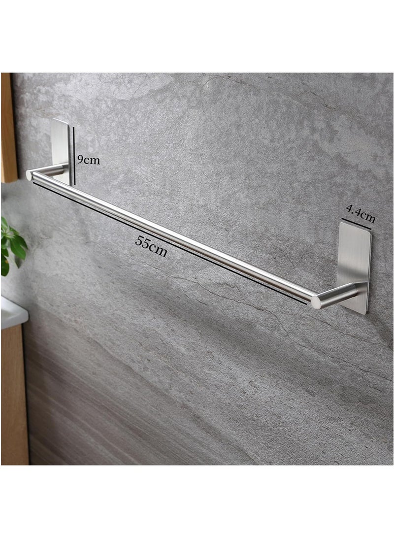 VUCATIN Bath Towel Bar, 55cm Stainless Steel Towel Holder, Bathroom Towel Rack No Drill, Wall Mount Towel Hanger, Self Adhesive Towel Bar for Bathroom and Lavatory (Single Layer) - Image 3
