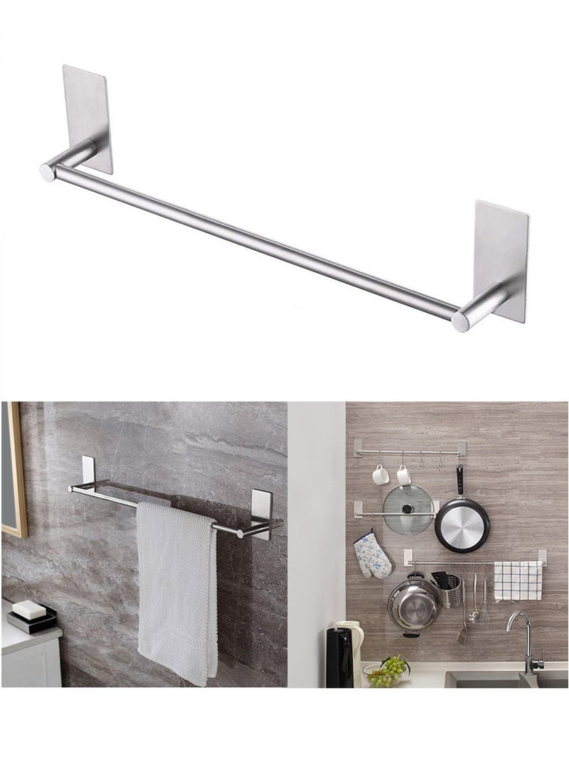 VUCATIN Bath Towel Bar, 55cm Stainless Steel Towel Holder, Bathroom Towel Rack No Drill, Wall Mount Towel Hanger, Self Adhesive Towel Bar for Bathroom and Lavatory (Single Layer) - Image 1