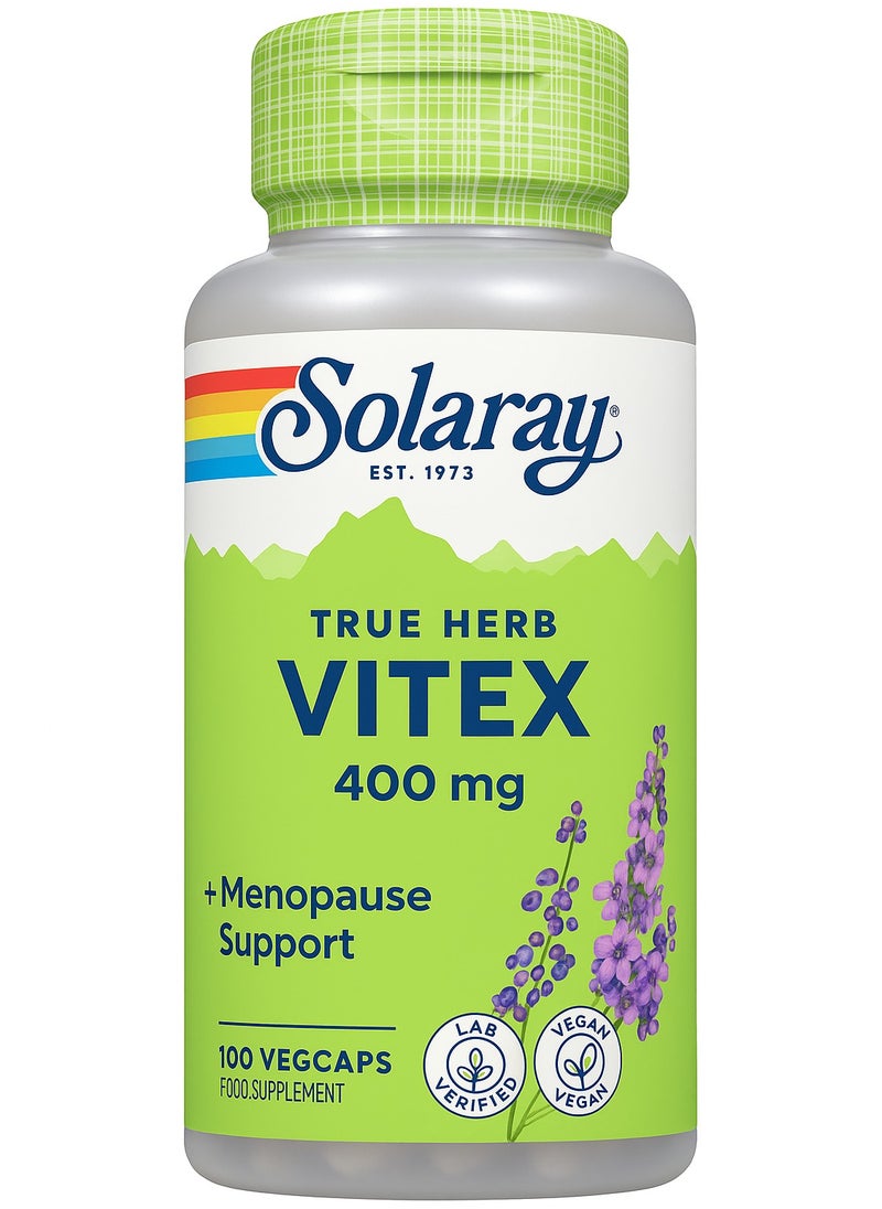 Solaray Vitex Berry Extract 400Mg Hormonal And Menstrual Balance 100 Vcaps  - Image 1