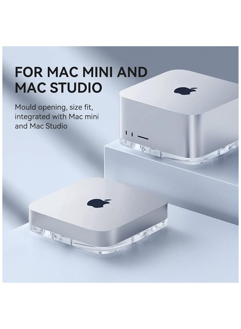 Generic Desktop Stand for Mac Mini and Mac Studio, Two-Sided PMMA Transparent Dustproof Laptop Holder Acrylic Cooling Heat Disspation Mount  - Image 3