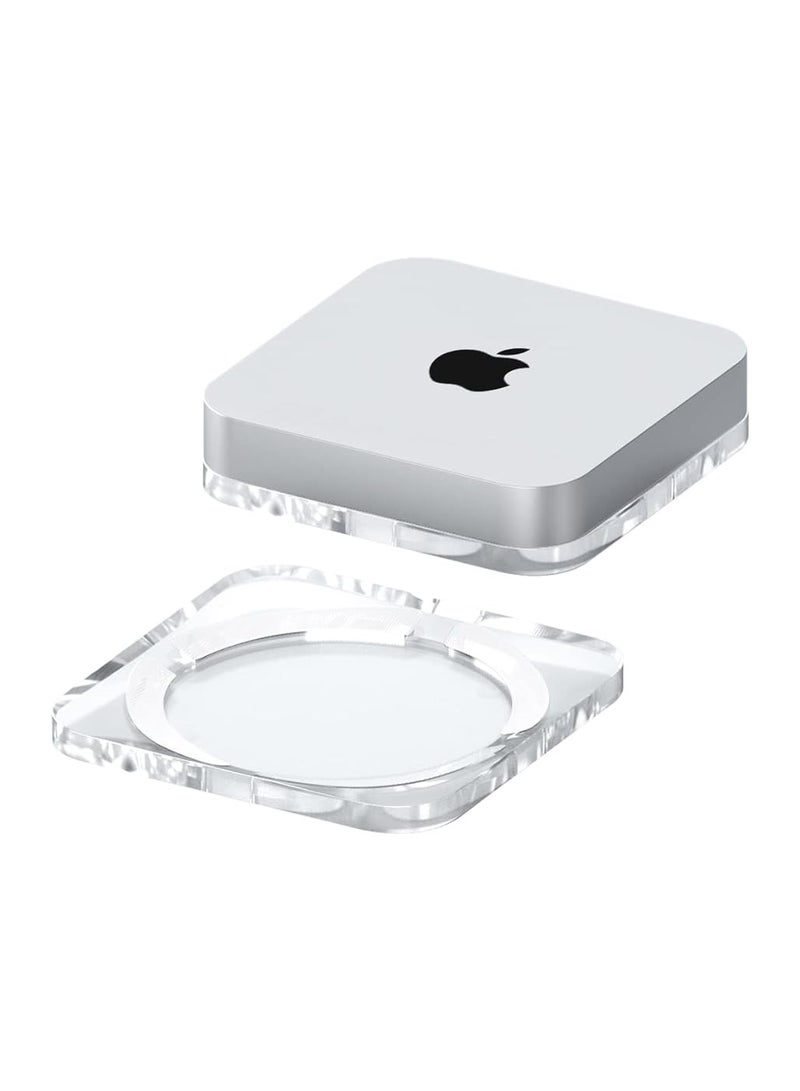 Generic Desktop Stand for Mac Mini and Mac Studio, Two-Sided PMMA Transparent Dustproof Laptop Holder Acrylic Cooling Heat Disspation Mount  - Image 1