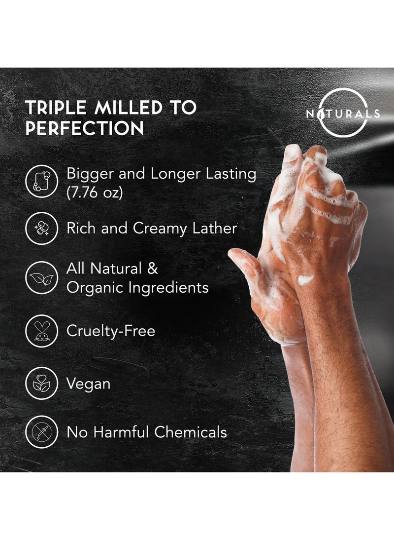 O Naturals O NATURALS 7.76 oz (3PC) Exfoliating Soap Bar Cedarwood - Heavy Grit Mens Soap - All Natural Exfoliation Bar Soap for Men - Apricot Kernels Bar Soap - Face Soap Bar - Moisturizing Mens Face Bar Soap  - Image 4
