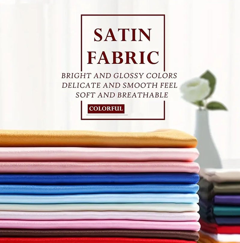 RR DESIGN Plain Silky Satin Dress/Pillow Cover/scrunches Fabric Plain Material Silk and Shine Fabric Material (Width:- 44")(White,1 Meter) (Sky Blue) - Image 2