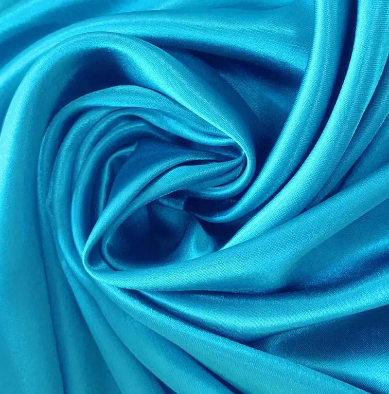 RR DESIGN Plain Silky Satin Dress/Pillow Cover/scrunches Fabric Plain Material Silk and Shine Fabric Material (Width:- 44")(White,1 Meter) (Sky Blue) - Image 1