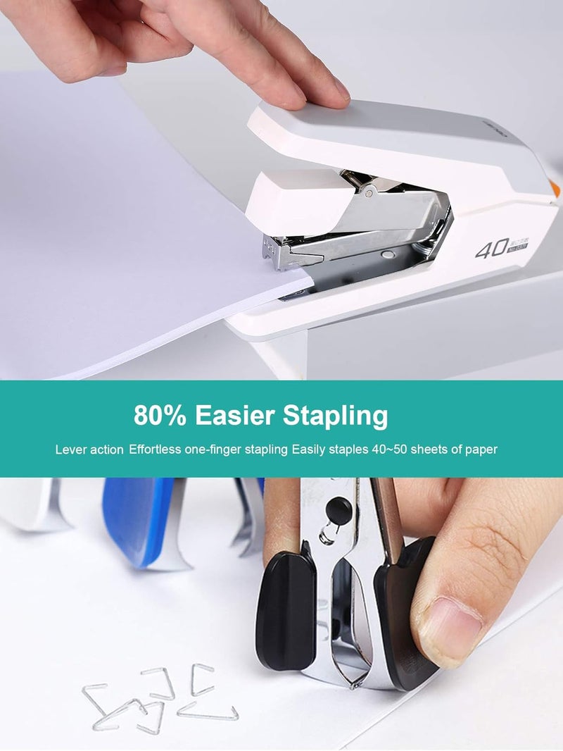 Leven Deli Effortless Desktop Stapler, 40 Sheet Capacity, One Finger Touch Stapling, Easy to Load Ergonomic Heavy Duty Stapler, Includes 1500 Staples and Staple Remover - Image 5