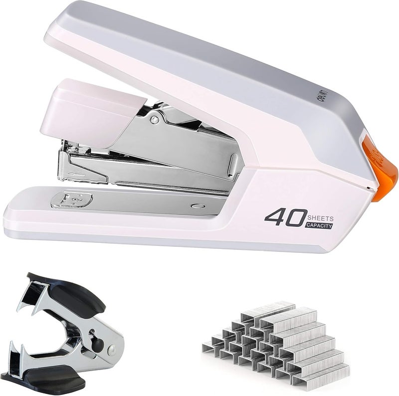 Leven Deli Effortless Desktop Stapler, 40 Sheet Capacity, One Finger Touch Stapling, Easy to Load Ergonomic Heavy Duty Stapler, Includes 1500 Staples and Staple Remover - Image 1