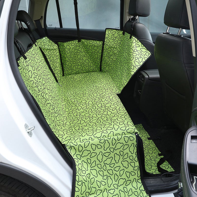 Generic Cross-border hot selling pet car mat car rear double-seat car mat 600D Oxford cloth dog car mat in stock Green clouds