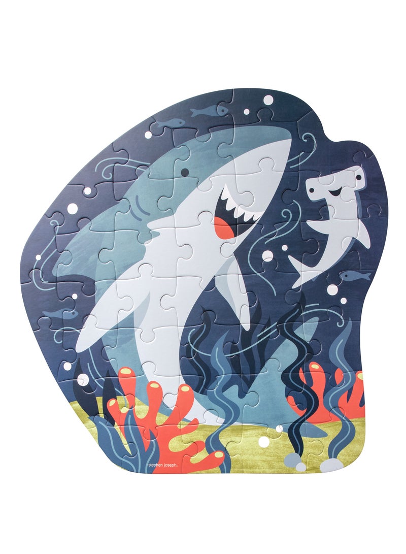 Stephen Joseph Shaped Jigsaw Puzzle Shark For Kids - Image 1