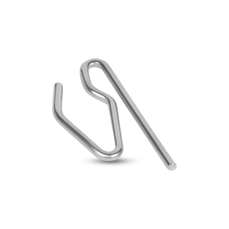 FAPBADRI Hook for Curtain ChannelTrack Color Silver Material Mild Steel MS 200 Pieces - Image 1