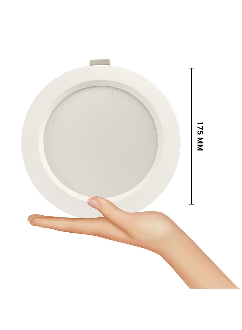 Duravel LED Panel Light, 175mm Diameter, Round Recessed Ceiling Light, White - Image 2