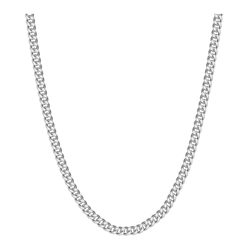 Reoxvo Silver Necklaces Mens Cuban Link Chain Necklace for Men 5 mm Pendants Neck Cool Hip Hop Chains for Men 22 inch - Image 1
