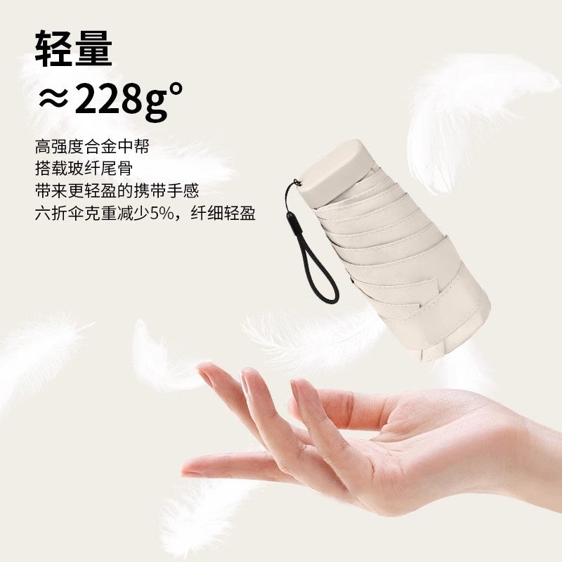 Mini Portable UV Protection Umbrella, Sun and Rain Dual Use, Capsule Umbrella for Women - Image 4