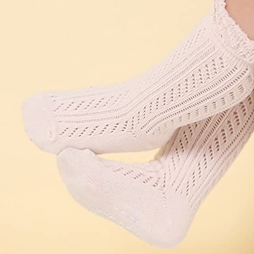 ACTLATI Baby Girls Knee High Socks Hollow Out Anti-skid Knitting Stockings Suitable for 0-2 Years Infants Toddlers - Image 4