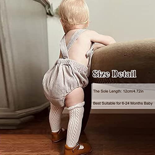 ACTLATI Baby Girls Knee High Socks Hollow Out Anti-skid Knitting Stockings Suitable for 0-2 Years Infants Toddlers - Image 2