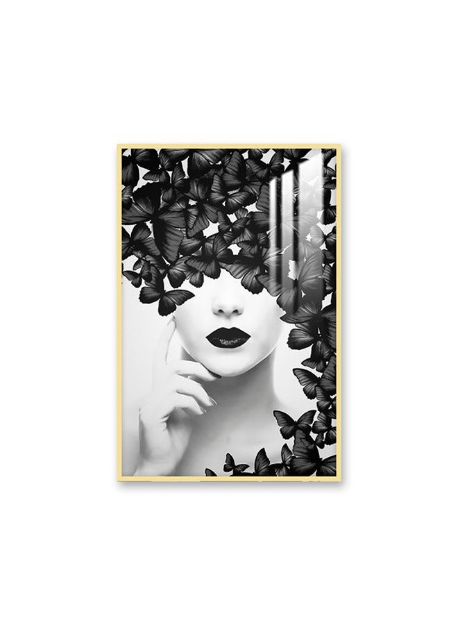 ماركتنا لوحة جدارية120×80سم مع برواز ذهبي وطبقة اكريلك شفاف بتصميم امرآة - Image 2