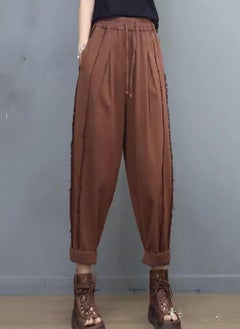 Autumn New Jeans Female Vintage Streetwear Loose Harem Denim Pants Women High Waist Solid Woman Trousers