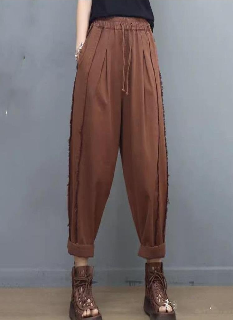 Eckek - Autumn New Jeans Female Vintage Streetwear Loose Harem Denim Pants Women High Waist Solid Woman Trousers - Image 1