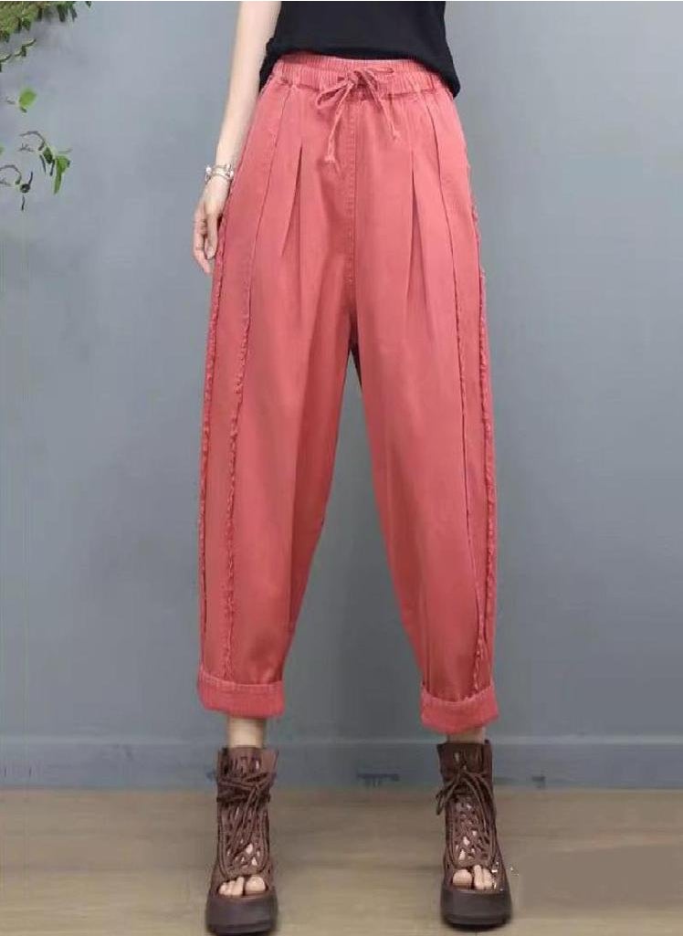 Eckek - Autumn New Jeans Female Vintage Streetwear Loose Harem Denim Pants Women High Waist Solid Woman Trousers - Image 1