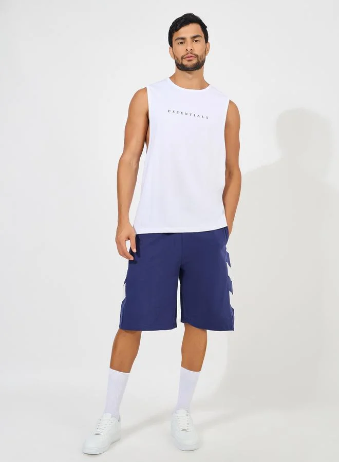ستايلي Styli Minimal Print Drop Armhole Cotton Tank