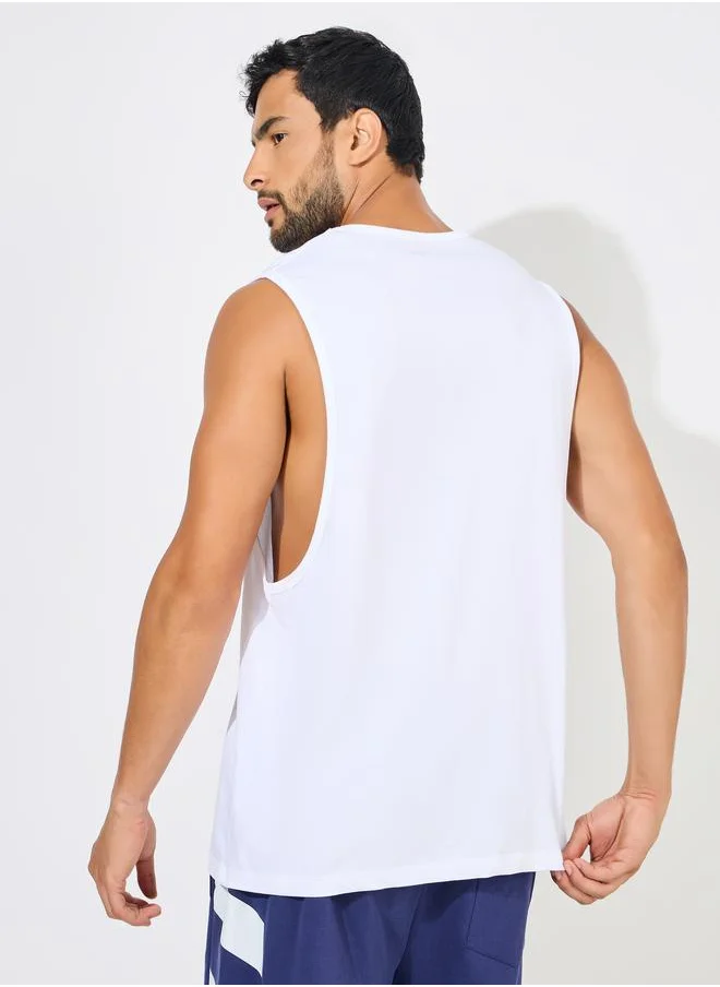 ستايلي Minimal Print Drop Armhole Cotton Tank