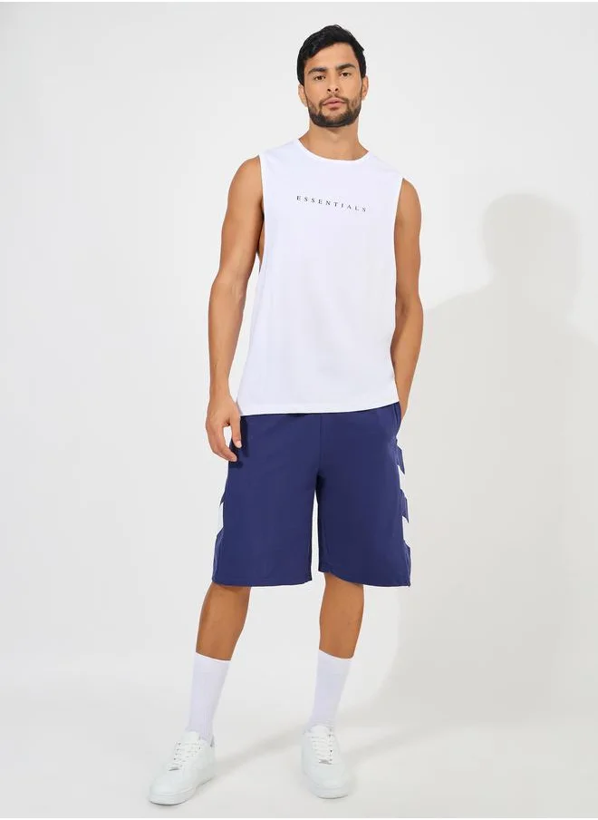 ستايلي Minimal Print Drop Armhole Cotton Tank