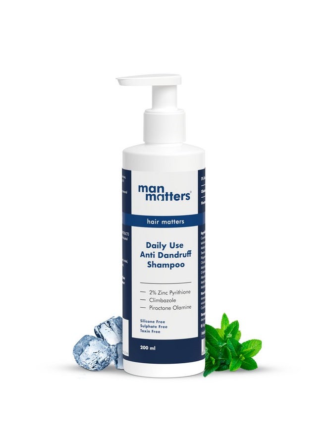 Man Matters - Daily Use Anti Dandruff Shampoo | Reduces Dandruff, Flaking & Soothes Scalp Irritation | Zinc Pyrithione, Climbazole & Piroctone Olamine | Ph 5.5 | 200Ml - Image 1