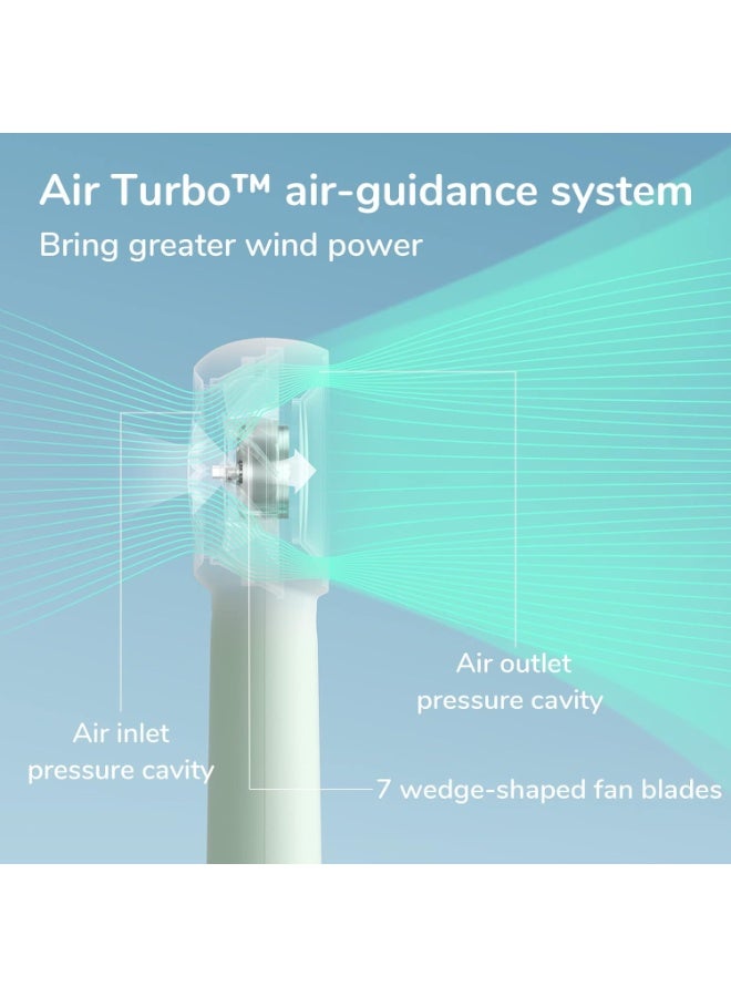 جيسيو لايف JISULIFE مروحة توربو اليدوية [16 ساعة أقصى وقت التبريد] اليد المحمولة الصغيرة ، 4000mAh USB قابل للشحن الشخصي ، مروحة جيب صغيرة تعمل بالبطارية مع 5 سرعات للسفر / في الهواء الطلق / المنزل / المكتب - الأخضر - Image 4