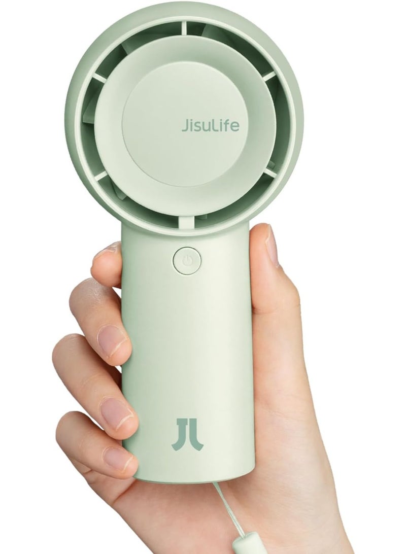 جيسيو لايف JISULIFE مروحة توربو اليدوية [16 ساعة أقصى وقت التبريد] اليد المحمولة الصغيرة ، 4000mAh USB قابل للشحن الشخصي ، مروحة جيب صغيرة تعمل بالبطارية مع 5 سرعات للسفر / في الهواء الطلق / المنزل / المكتب - الأخضر - Image 1