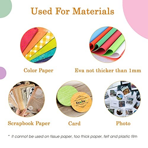 Ecohu Set 5 Circle Paper Punch 0.3'' / 0.6'' / 1'' / 1.5'' / 2'', Scrapbooking Hole Punches Crafting, Design for Office Supplies, Card Making, DIY Photo Album. - Image 5