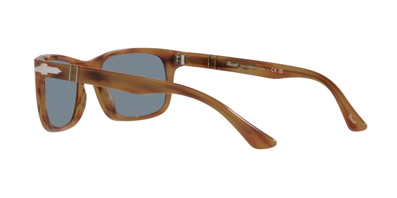 Persol Unisex PO3048S Rectangular Sunglasses, Striped Brown/Light Blue, 58 mm - Image 5