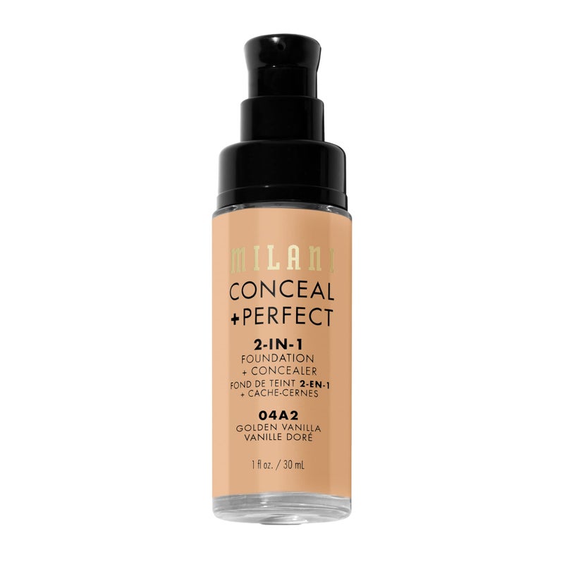 Milani Conceal + Perfect 2-in-1 Foundation + Concealer for a Flawless Complexion, Under Eye Corrector, Cover Redness and Imperfections, Waterproof and Sweatproof - Golden Vanilla - Image 3