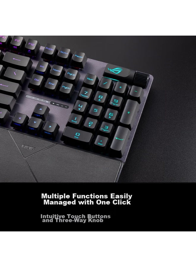 Rog Youxia 2 Rx Pbt Edition Mechanical Keyboard, Wired Gaming Keyboard, Rx Red Switch, Rgb Backlight, Waterproof And Dustproof Keyboard, 104 Keys, Black - Image 4