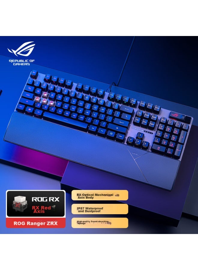 Rog Youxia 2 Rx Pbt Edition Mechanical Keyboard, Wired Gaming Keyboard, Rx Red Switch, Rgb Backlight, Waterproof And Dustproof Keyboard, 104 Keys, Black - Image 1