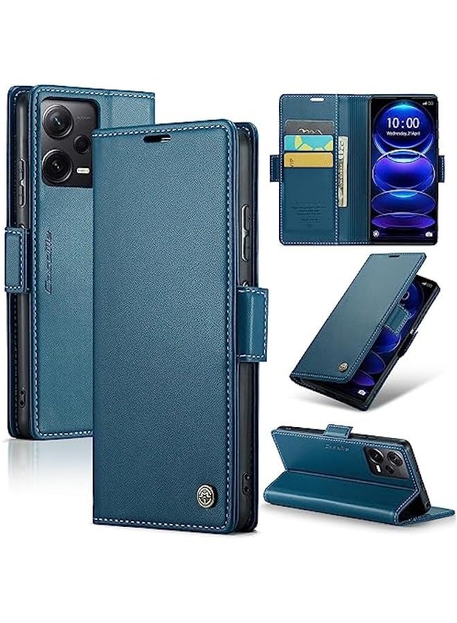 Xiaomi Redmi Note 12 Pro+ Plus Leather Case - Blue - Image 1