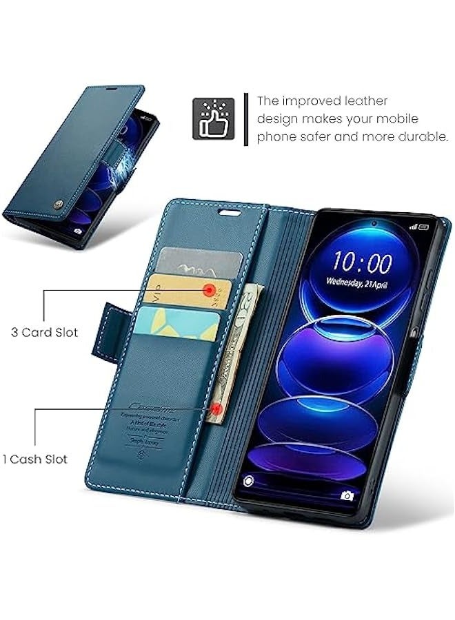 Xiaomi Redmi Note 12 Pro+ Plus Leather Case - Blue - Image 3