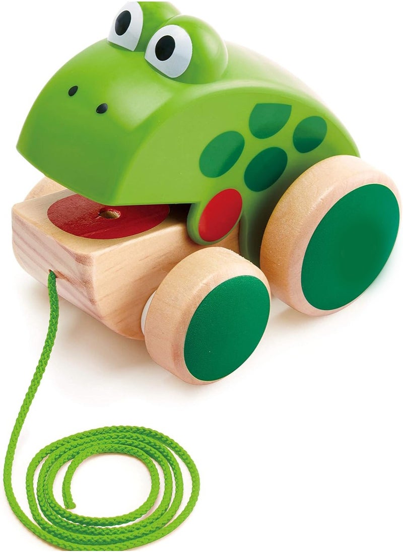 General Frog Pull Along Toy for Toddlers  Wooden Push  Pull Animal Toy with Moving Mouth Action Age for over 12 Months  - Image 2