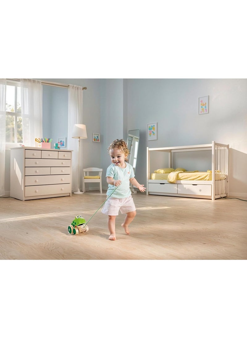 General Frog Pull Along Toy for Toddlers  Wooden Push  Pull Animal Toy with Moving Mouth Action Age for over 12 Months  - Image 4
