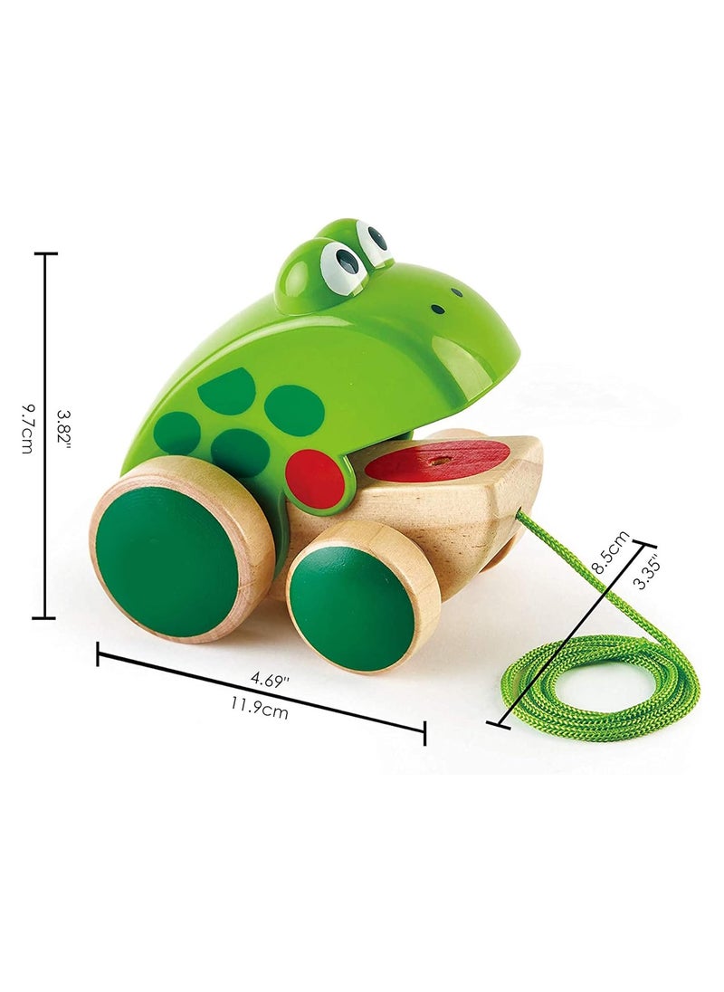General Frog Pull Along Toy for Toddlers  Wooden Push  Pull Animal Toy with Moving Mouth Action Age for over 12 Months  - Image 3