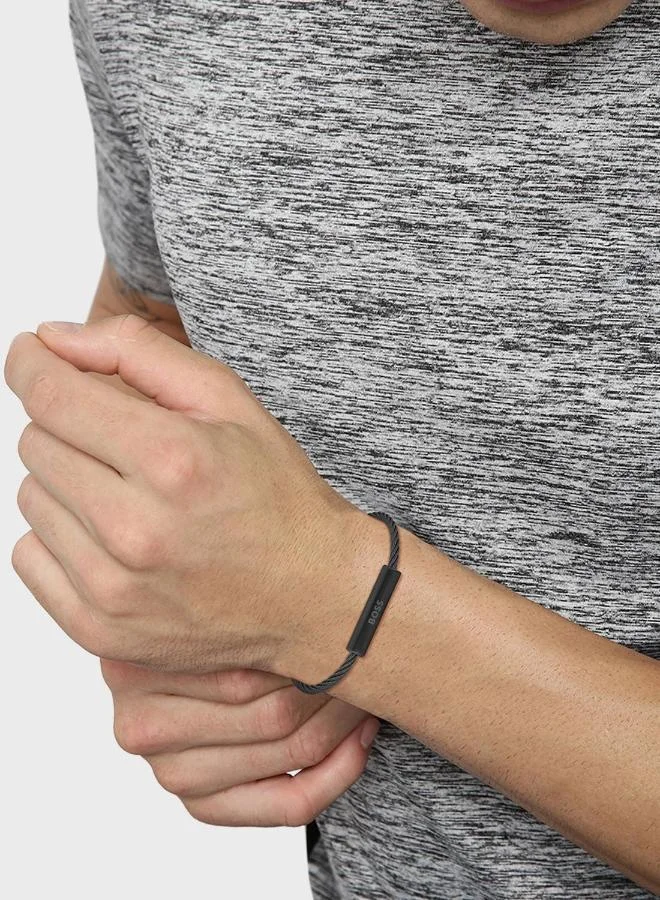 BOSS Alek Collection Wire Bracelet For Men With Black Ion Plating (Ip) - 1580389