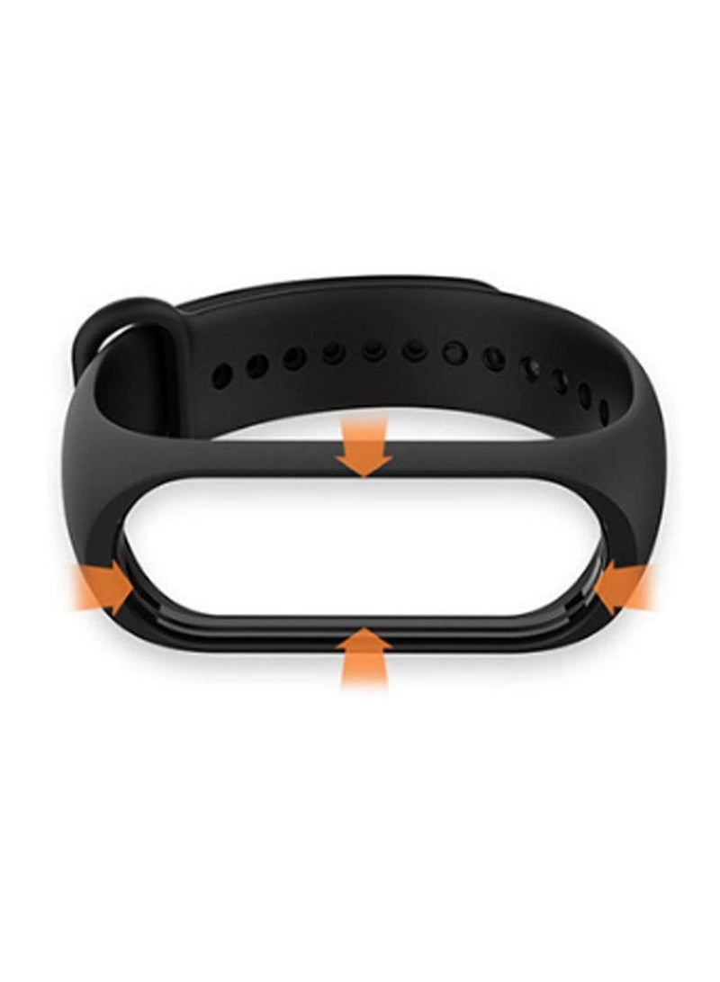 CATANES Xiaomi Mi Band 7 Replacement Strap Soft Silicone Watch Band Sport Wristband Bracelet Compatible with Mi Band 7 Smart Fitness Tracker 2022 Release Black  - Image 3