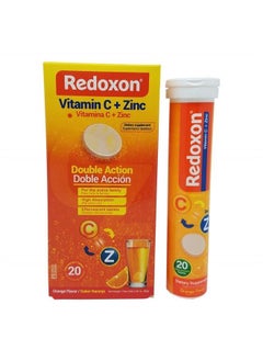 Redoxon Vitamin C with Zinc. Effervescent Dietary Supplement. Helps Your Immune System. Good Against Colds and Flu. Orange Flavored. 20 Tablets (Pack of 2)  - Image 2