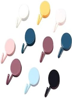 10 pcs Self Adhesive Hooks Wall Key Hooks Holder Heavy Duty Self Adhesive Hooks Stocking Holder for Home Kitchen Bathroom Office Door(Random Colors)