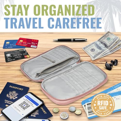 BOACAY Travel Document Organizer with RFID, Family Passport Holder, Wallet for Women & Men, Portable & Waterproof Case for Cards, Boarding Pass, Money - Image 4