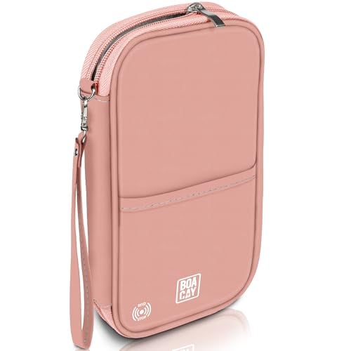 BOACAY Travel Document Organizer with RFID, Family Passport Holder, Wallet for Women & Men, Portable & Waterproof Case for Cards, Boarding Pass, Money - Image 1