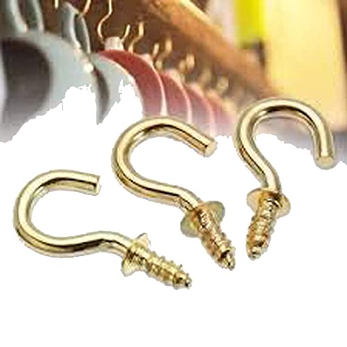 DIY Crafts Pack of 20 Pcs, Bright Gold, Ceiling Hooks/Cup Hook Holder Golde (Pack of 20 Pcs, Bright Gold) - Image 3