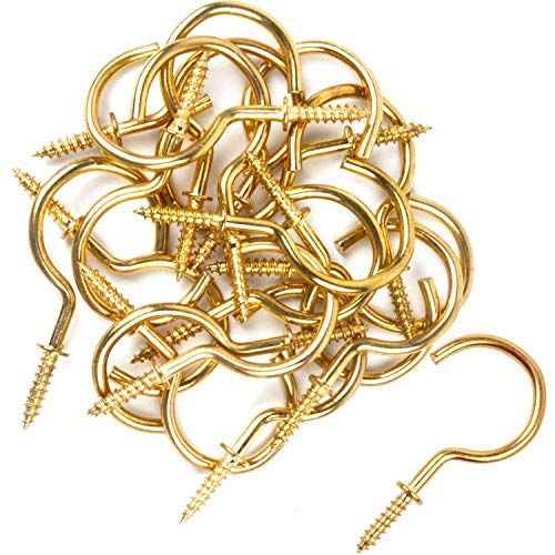 DIY Crafts Pack of 20 Pcs, Bright Gold, Ceiling Hooks/Cup Hook Holder Golde (Pack of 20 Pcs, Bright Gold) - Image 4