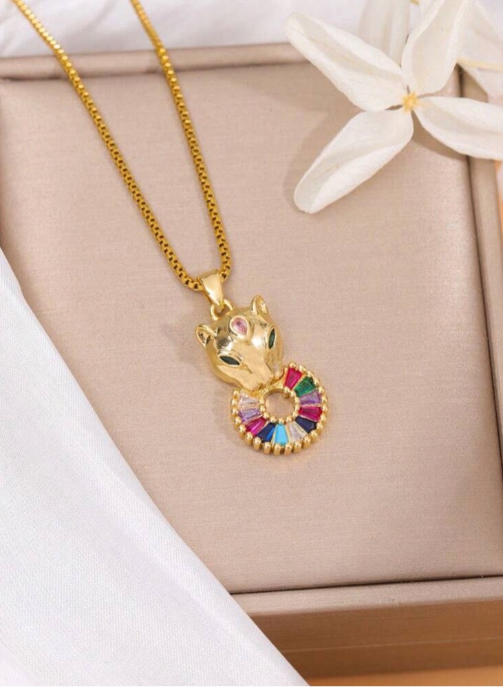 نونز أب سلسال نسائي أنيق مطلي باللون الذهبي عيار 18 - Image 1