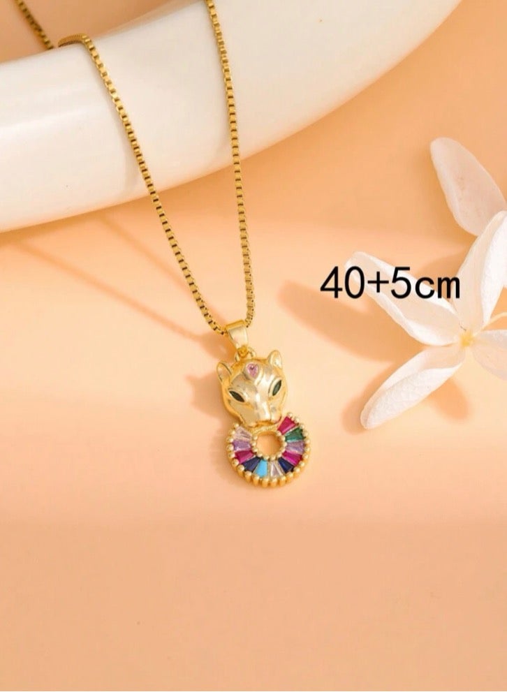 نونز أب سلسال نسائي أنيق مطلي باللون الذهبي عيار 18 - Image 4